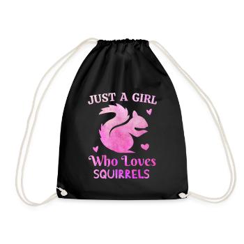 Just a Girl who loves wolves pink tie dye clothing - Drawstring Bag - black - Front