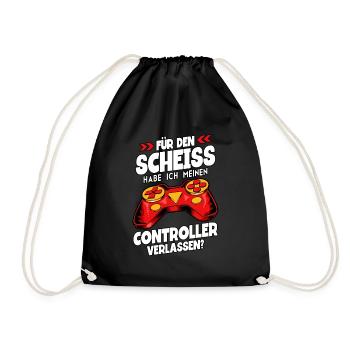 Zocken Gaming - Turnbeutel - Schwarz - Vorne