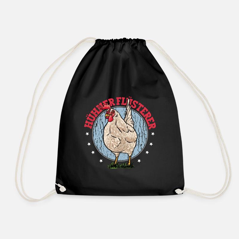 Huhn Hühner Flüsterer - Turnbeutel - Schwarz