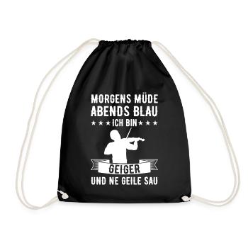 Morgens Müde Abends Blau Geiger - Turnbeutel - Schwarz - Vorne