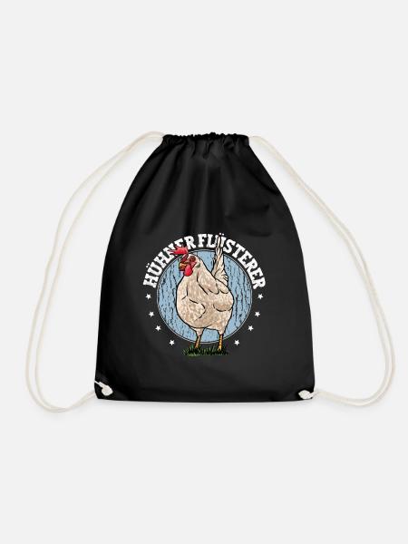 Huhn Hühner Flüsterer - Turnbeutel - Schwarz