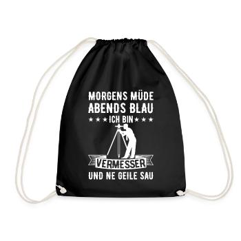 Morgens Müde Abends Blau Vermesser - Turnbeutel - Schwarz - Vorne