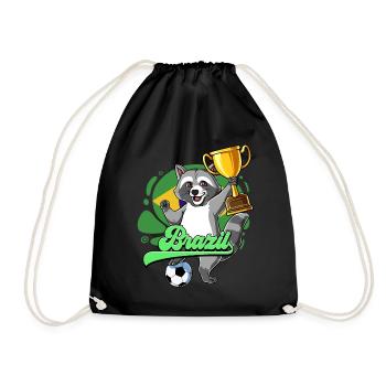 Brazil Football - Drawstring Bag - black - Front