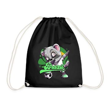 Brazil Football - Drawstring Bag - black - Front