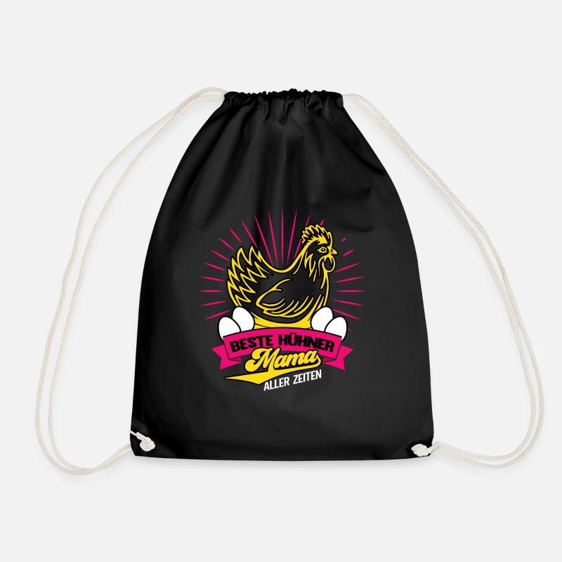 Huhn Hühner Flüstererin - Turnbeutel - Schwarz