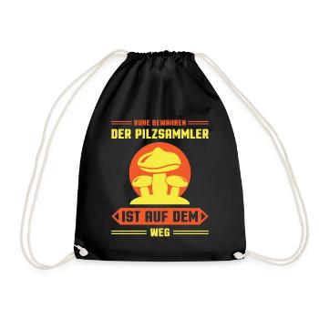 Ruhe bewahren der Pilzsammler - Turnbeutel - Schwarz - Vorne