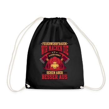 Feuerwehrfrauen Feuerwehrfrau - Turnbeutel - Schwarz - Vorne