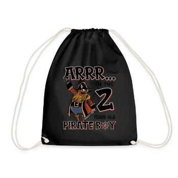 Pirate Boy 2 ans pirate 2ème anniversaire - Sac de sport léger - noir - Devant