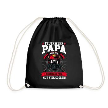 Feuerwehr Papa Feuerwehrmann - Turnbeutel - Schwarz - Vorne