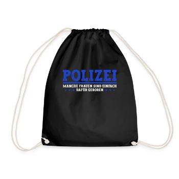 Polizist Polizei Frauen - Turnbeutel - Schwarz - Vorne