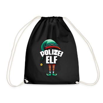Polizist Polizei - Turnbeutel - Schwarz - Vorne