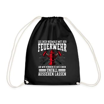 Feuerwehr Feuerwehrmann - Turnbeutel - Schwarz - Vorne