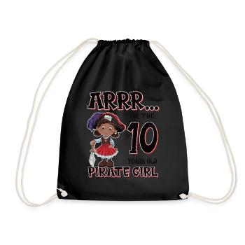 Pirate Boy 10 Jahre alter Pirat 10. Geburtstag - Turnbeutel - Schwarz - Vorne