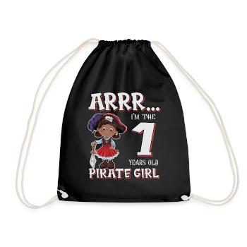 Pirate Boy 1 Jahre alter Pirat 1. Geburtstag - Turnbeutel - Schwarz - Vorne