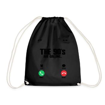 The 90s Are Calling 90er Jahre - Drawstring Bag - black - Front