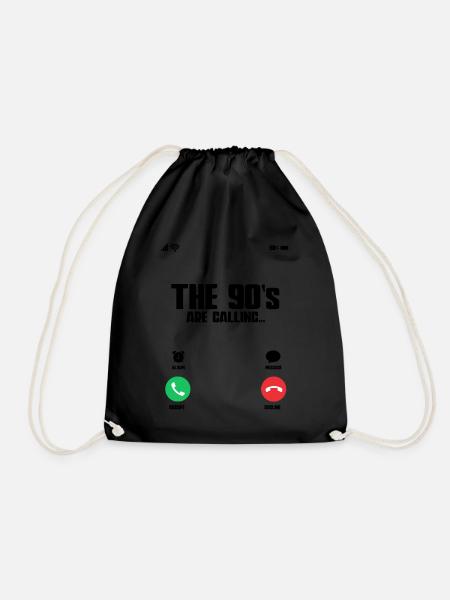 The 90s Are Calling 90er Jahre - Turnbeutel - Schwarz