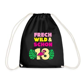 18 Jahre Geburtstag Flamingo - Turnbeutel - Schwarz - Vorne