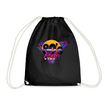 80s 80s Girl - Drawstring Bag - black - Front