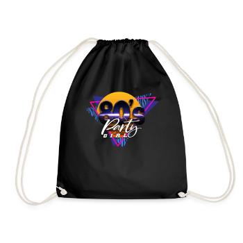80s 80s Girl - Drawstring Bag - black - Front