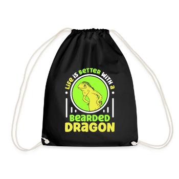 Life is better with a Bearded Dragon - Turnbeutel - Schwarz - Vorne