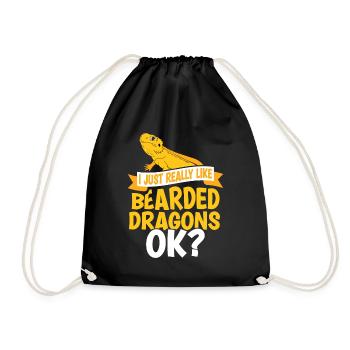 I Just Really Like Bearded Dragons OK? - Turnbeutel - Schwarz - Vorne