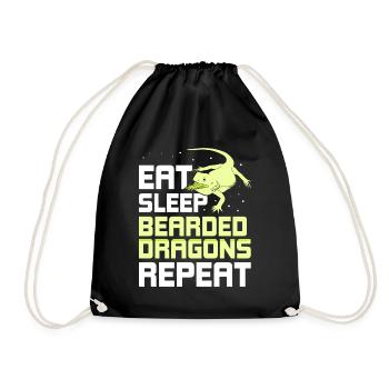 Eat Sleep Bearded Dragons Repeat - Turnbeutel - Schwarz - Vorne