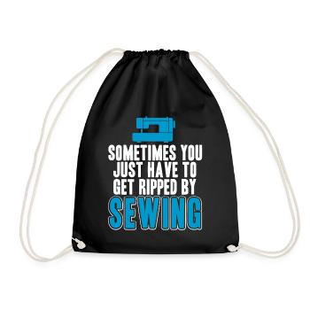 just have to get ripped by sewing - Turnbeutel - Schwarz - Vorne