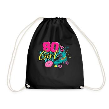 80s 80s Girl - Drawstring Bag - black - Front
