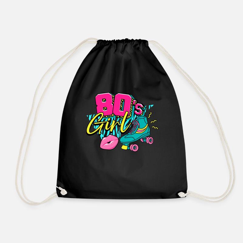Fille des années 80 et 80 - Sac de sport léger - noir