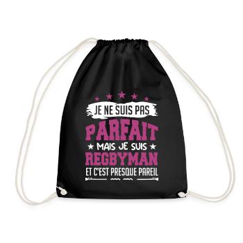 Je ne suis pas parfait mais je joue au rugby - Sac de sport léger - noir - Devant