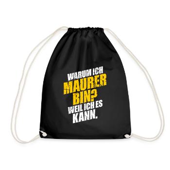 Maurer - Turnbeutel - Schwarz - Vorne