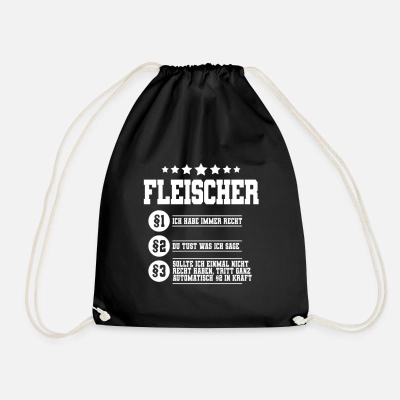 Metzger Fleischer - Turnbeutel - Schwarz