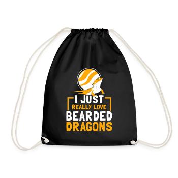 I just really love Bearded Dragons - Turnbeutel - Schwarz - Vorne