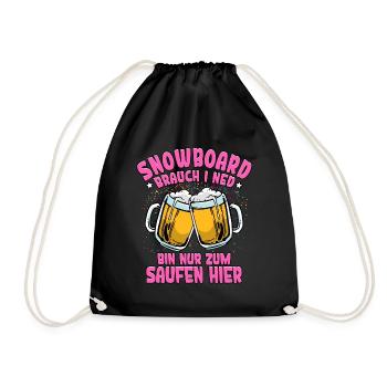 Snowboard - Turnbeutel - Schwarz - Vorne