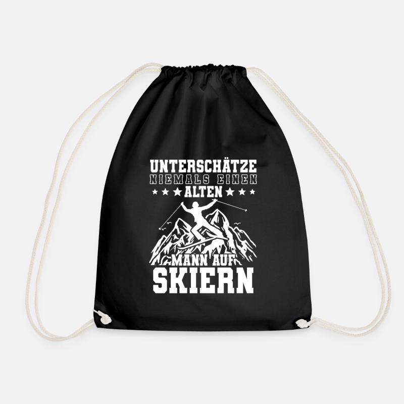 Skifahren Ski - Turnbeutel - Schwarz