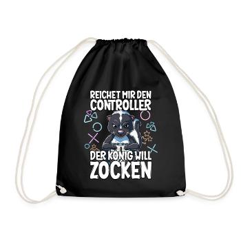 Videospiel Gaming Stinktier Zocken - Turnbeutel - Schwarz - Vorne