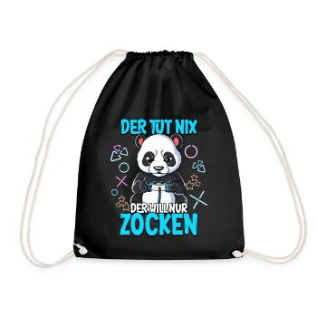 Zocken Gaming Der Tut Nix Der Will Nur Zocken - Turnbeutel - Schwarz - Vorne