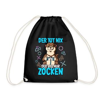 Zocken Gaming Der Tut Nix Der Will Nur Zocken - Turnbeutel - Schwarz - Vorne