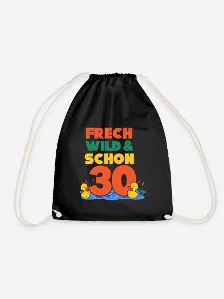 Geschenk 30 Jahre Geburtstag Ente - Turnbeutel - Schwarz