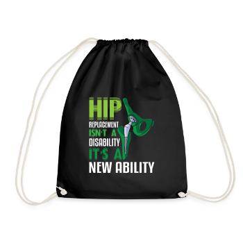 Hip Replacement Isn't a disability - Turnbeutel - Schwarz - Vorne