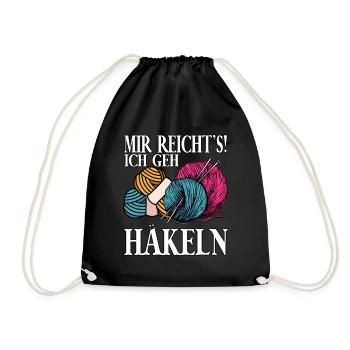 Mir Reichts Ich Geh Häkeln - Turnbeutel - Schwarz - Vorne