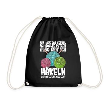 Häkeln - Turnbeutel - Schwarz - Vorne