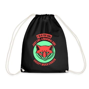 fox girl just like a normal girl - Turnbeutel - Schwarz - Vorne