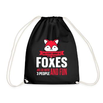 care about is foxes and like maybe 3 people - Turnbeutel - Schwarz - Vorne