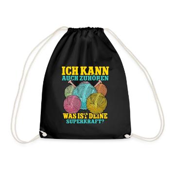Häkeln - Turnbeutel - Schwarz - Vorne