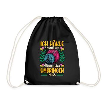 Häkeln - Turnbeutel - Schwarz - Vorne