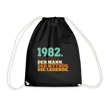 1982 Männer Geburtstag - Turnbeutel - Schwarz - Vorne