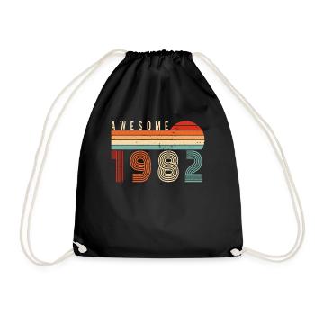 1982 Geburtstag - Turnbeutel - Schwarz - Vorne