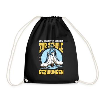 Eislaufen - Turnbeutel - Schwarz - Vorne