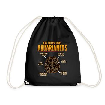 Aquarianer - Turnbeutel - Schwarz - Vorne